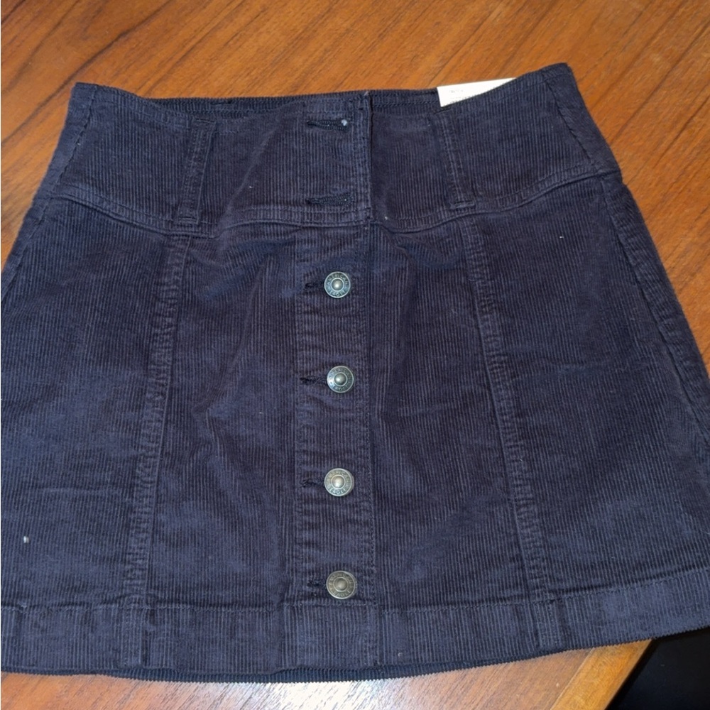 Dark Purple/Black American Eagle Outfitters Corduroy Mini Skirt - Dark Blue